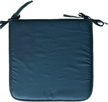 Textile Home stoelkussens - petrolblauw - 38 x 38 x 3 cm - voor binnen - vierkant