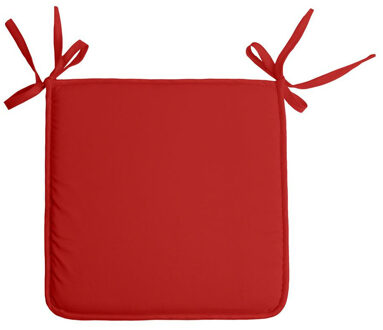 Textile Home stoelkussens - rood - 38 x 38 x 3 cm - voor binnen - vierkant