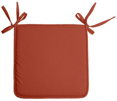 Textile Home stoelkussens - terracotta - 38 x 38 x 3 cm - voor binnen - vierkant