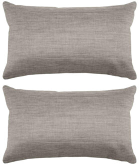 Textile sierkussen Bea - 2x - beige - 30 x 50 cm - bank kussens - polyester