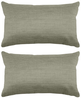 Textile sierkussen Bea - 2x - groen - 30 x 50 cm - bank kussens - polyester