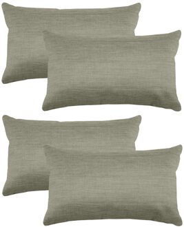 Textile sierkussen Bea - 4x - groen - 30 x 50 cm - bank kussens - polyester