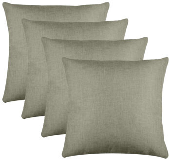 Textile sierkussen Bea - 4x - groen - 50 x 50 cm - bank kussens - polyester