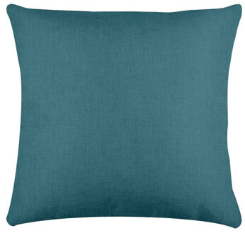 Textile sierkussen Bea - petrol blauw - 50 x 50 cm - bank kussens - polyester
