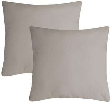 Textile sierkussen Nelson - 2x - beige - 40 x 40 cm - bank kussens - polyester