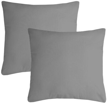 Textile sierkussen Nelson - 2x - grijs - 40 x 40 cm - bank kussens - polyester