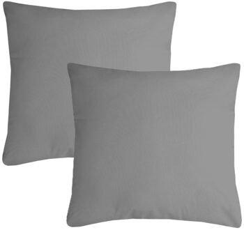 Textile sierkussen Nelson - 2x - grijs - 60 x 60 cm - bank kussens - polyester