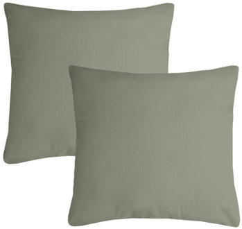 Textile sierkussen Nelson - 2x - groen - 60 x 60 cm - bank kussens - polyester