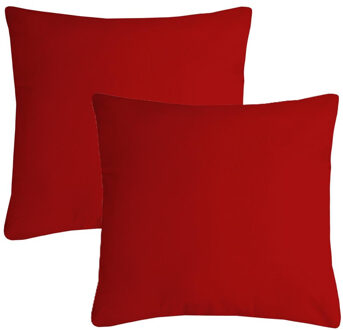 Textile sierkussen Nelson - 2x - rood - 60 x 60 cm - bank kussens - polyester