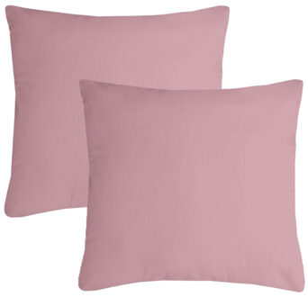 Textile sierkussen Nelson - 2x - roze - 40 x 40 cm - bank kussens - polyester