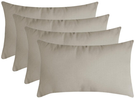 Textile sierkussen Nelson - 4x - beige - 30 x 50 cm - bank kussens - polyester