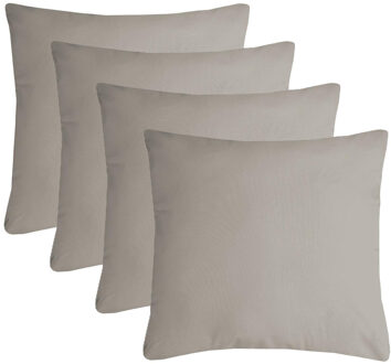 Textile sierkussen Nelson - 4x - beige - 40 x 40 cm - bank kussens - polyester