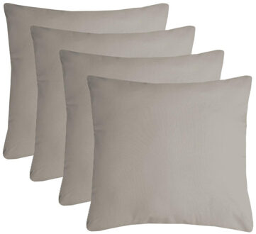 Textile sierkussen Nelson - 4x - beige - 60 x 60 cm - bank kussens - polyester