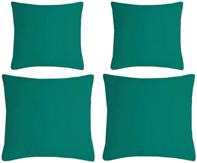 Textile sierkussen Nelson - 4x - emerald groen - 2 formaten - polyester