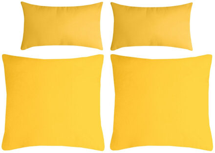 Textile sierkussen Nelson - 4x - geel - 2 formaten - polyester