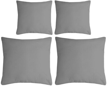 Textile sierkussen Nelson - 4x - grijs - 2 formaten - polyester