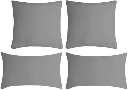 Textile sierkussen Nelson - 4x - grijs - 2 formaten - polyester