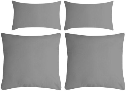 Textile sierkussen Nelson - 4x - grijs - 2 formaten - polyester