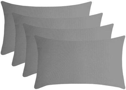 Textile sierkussen Nelson - 4x - grijs - 30 x 50 cm - bank kussens - polyester
