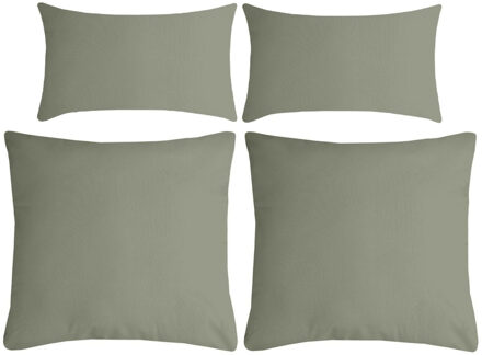 Textile sierkussen Nelson - 4x - groen - 2 formaten - polyester