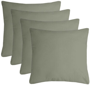 Textile sierkussen Nelson - 4x - groen - 40 x 40 cm - bank kussens - polyester
