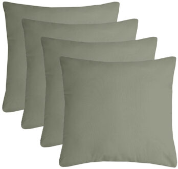 Textile sierkussen Nelson - 4x - groen - 60 x 60 cm - bank kussens - polyester