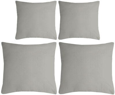 Textile sierkussen Nelson - 4x - lichtgrijs - 2 formaten - polyester