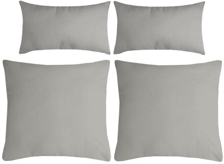 Textile sierkussen Nelson - 4x - lichtgrijs - 2 formaten - polyester