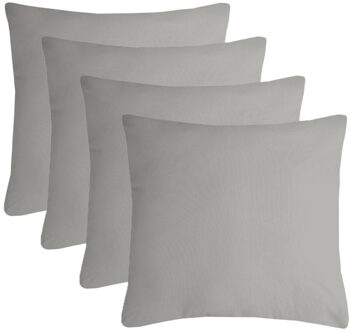 Textile sierkussen Nelson - 4x - lichtgrijs - 60 x 60 cm - bank kussens - polyester