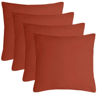 Textile sierkussen Nelson - 4x - terracotta - 60 x 60 cm - bank kussens - polyester