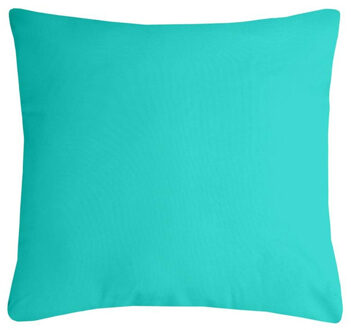 Textile sierkussen Nelson - aqua blauw - 40 x 40 cm - bank kussens - polyester