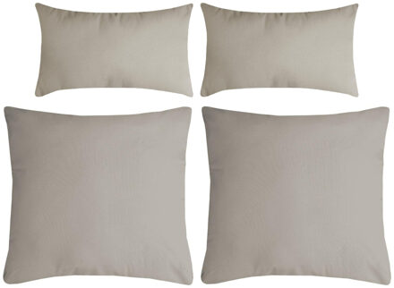 Textile sierkussen Nelson - set 4x - beige - 2 formaten - polyester