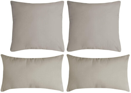 Textile sierkussen Nelson - set 4x - beige - 2 formaten - polyester
