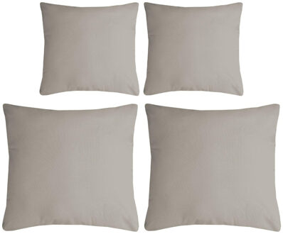 Textile sierkussen Nelson - set 4x - beige - 2 formaten - polyester