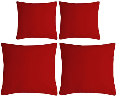 Textile sierkussen Nelson - set 4x - rood - 2 formaten - polyester