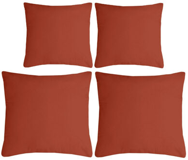 Textile sierkussen Nelson - set 4x - terracotta - 2 formaten - polyester