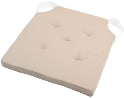 Textile stoelkussen - beige - 38 x 38 x 4 cm - buiten