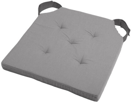 Textile stoelkussen DUO - grijs - 38 x 38 x 4 cm - klittenband sluiting