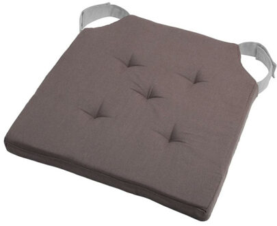 Textile stoelkussen - grijs - 38 x 38 x 4 cm - buiten