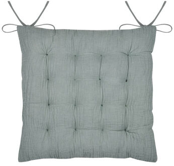 Textile stoelkussen - mintgroen - 38x38x4 cm - binnen/buiten