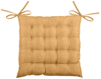 Textile stoelkussen - okergeel - 40 x 40 x 4 cm