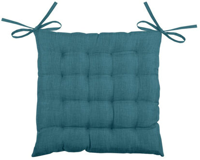 Textile stoelkussen - petrol blauw - 40 x 40 x 4 cm