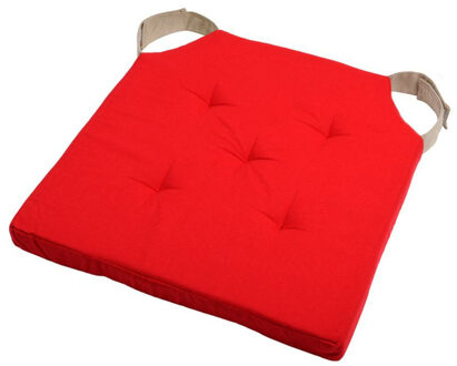 Textile stoelkussen - rood - 38 x 38 x 4 cm - buiten