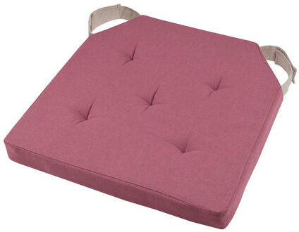 Textile stoelkussen - roze - 38 x 38 x 4 cm - buiten