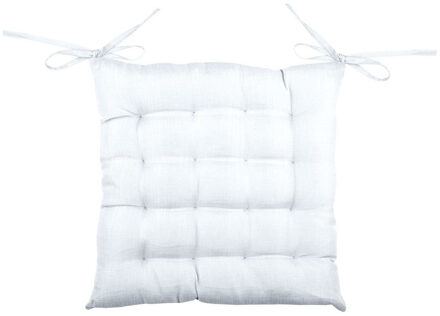 Textile stoelkussen - wit - 40 x 40 x 4 cm