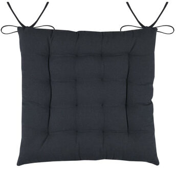 Textile stoelkussens - antraciet - 38 x 38 x 3.5 cm - buiten