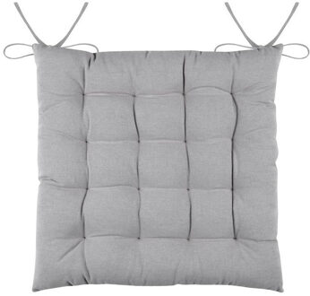 Textile stoelkussens DUO - grijs - 38 x 38 x 3.5 cm - touwtjes sluiting