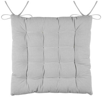 Textile stoelkussens DUO - lichtgrijs - 38 x 38 x 3.5 cm - touwtjes sluiting