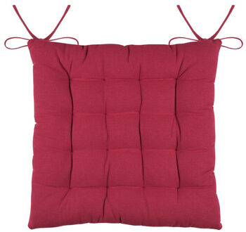 Textile stoelkussens DUO - rood - 38 x 38 x 3.5 cm - touwtjes sluiting