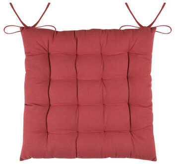 Textile stoelkussens - terracotta - 38 x 38 x 3.5 cm - buiten